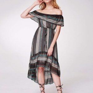 Alisa Pan Off Shoulder Printed Boho Dress