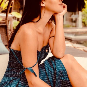 Alexa Navy Polka Dot Dress