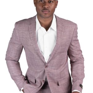 Slim Fit 2 Button Dusty Pink Tweed  Blazer Dinner Jacket