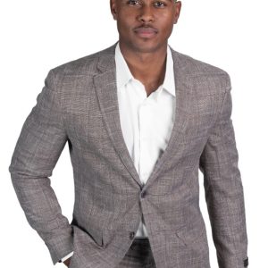 Slim Fit 2 Button Light Brown Tweed  Blazer Dinner Jacket