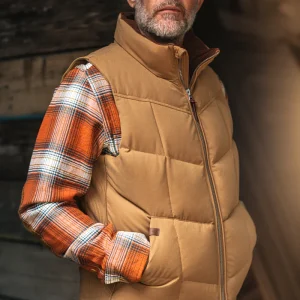 &SONS Forest Puffer Gilet Tan