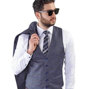 Grey Windowpane Dress Vest